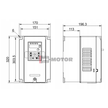 Falownik wektorowy trójfazowy GD20-5R5G-4 5,5kW 3x400V